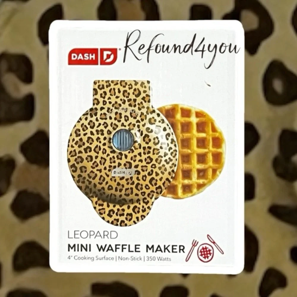 Dash - ‘Leopard’ Rare Mini Waffle Maker. NWT. Firm!